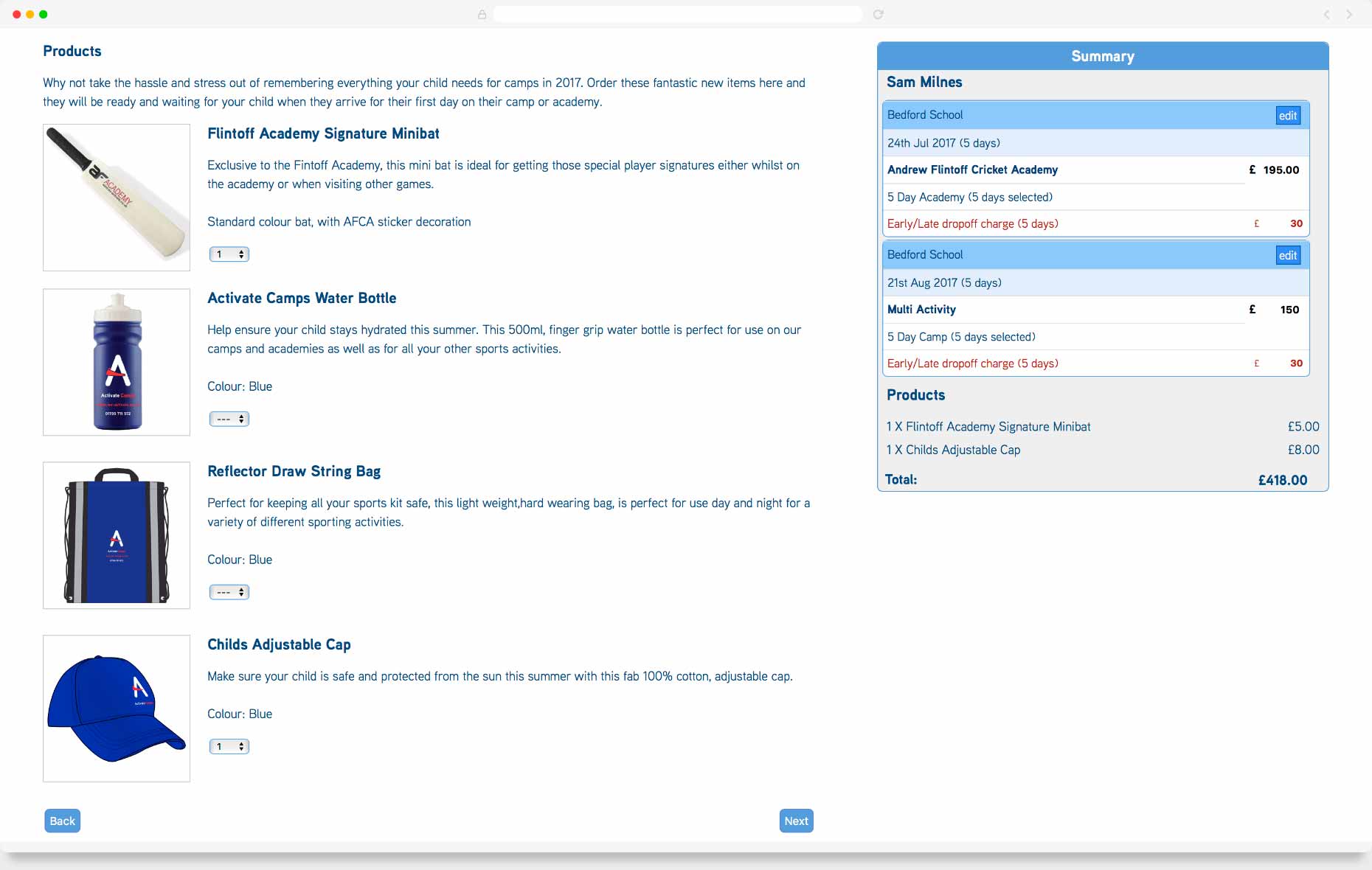 Website Design & Development - Activate Camps, Staffordshire