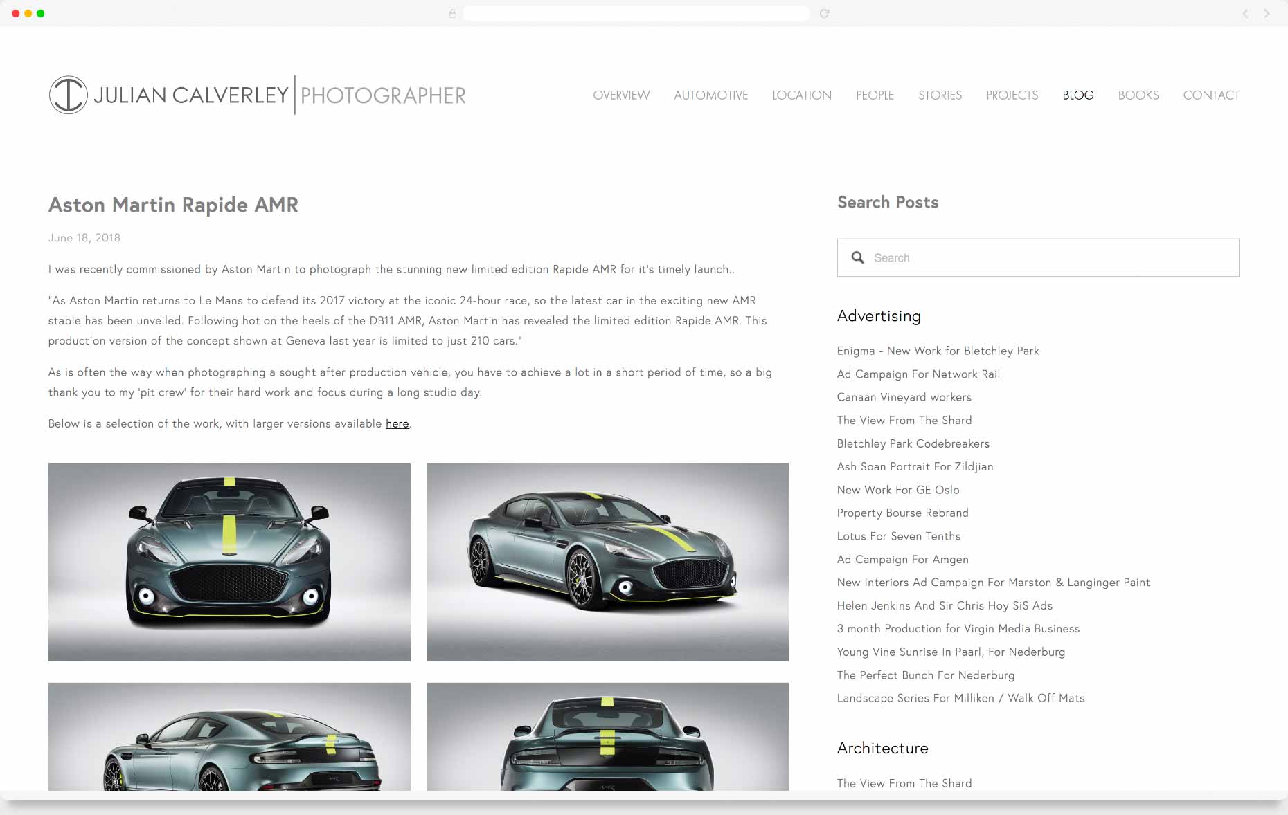 Website Design & Development - Julian Calverley, Hertfordshire