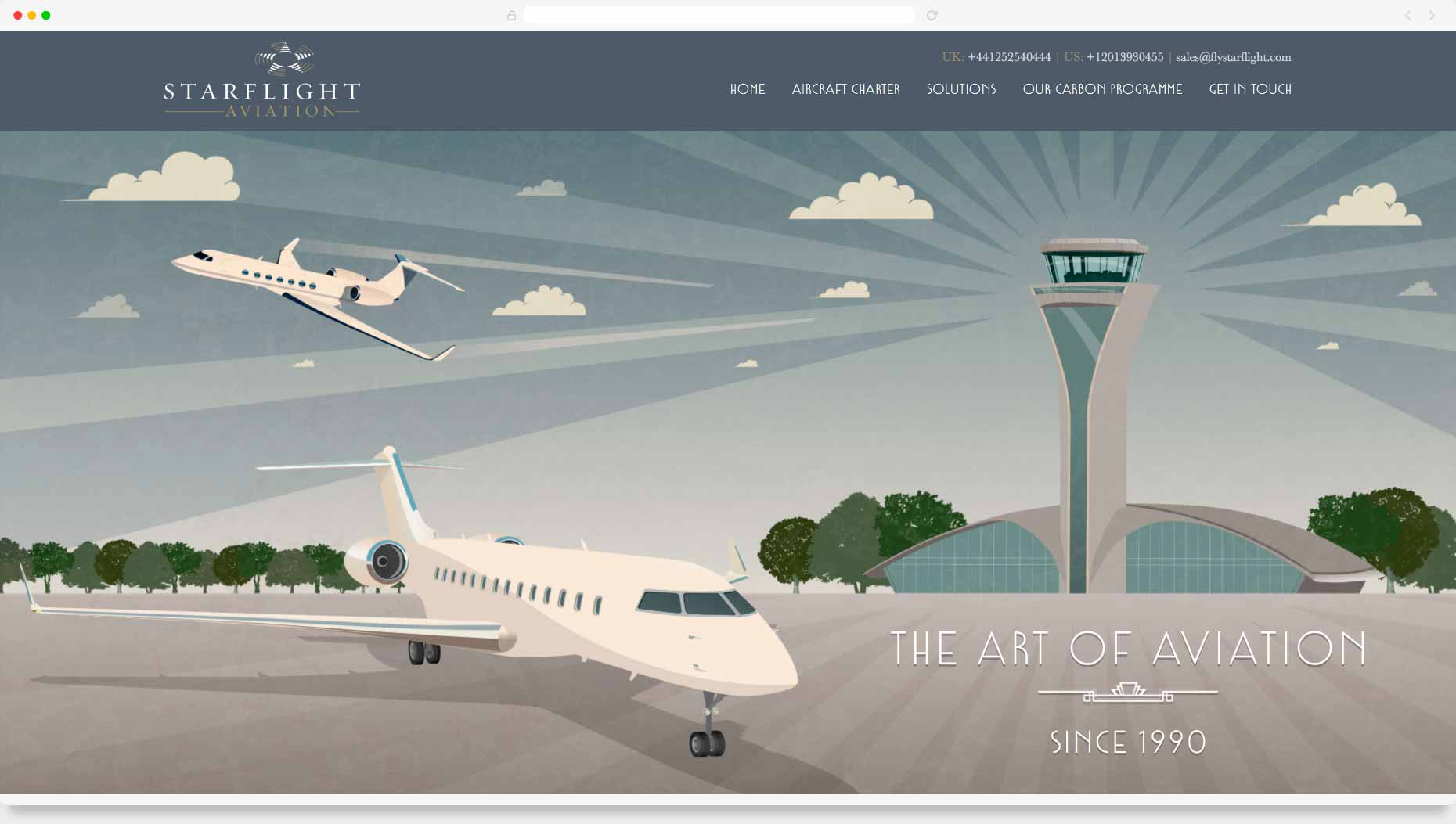 Website Design & Development - Starflight Aviation, Hampshire