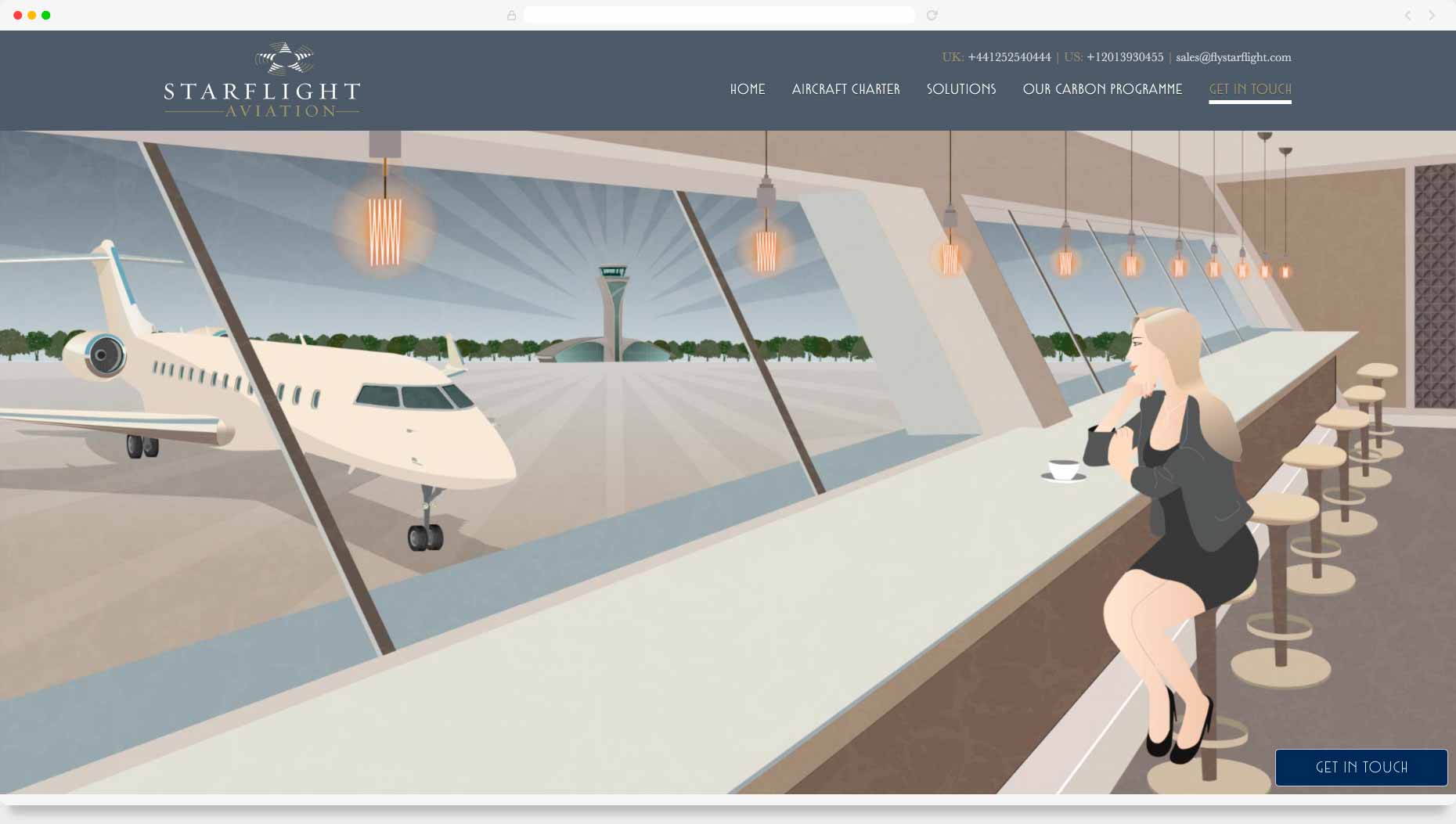 Website Design & Development - Starflight Aviation, Hampshire